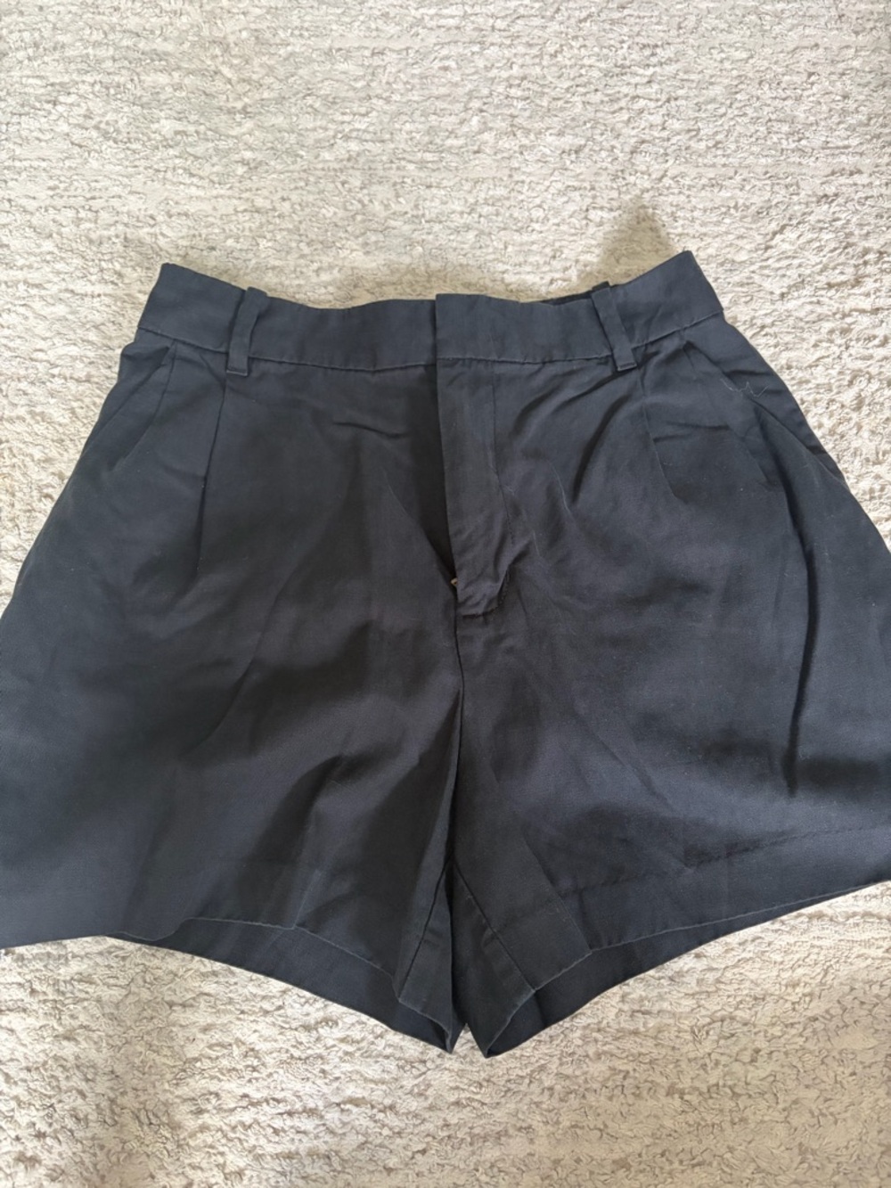 Madewell Black Harlow Drapey Pleated Tailored Shorts 6